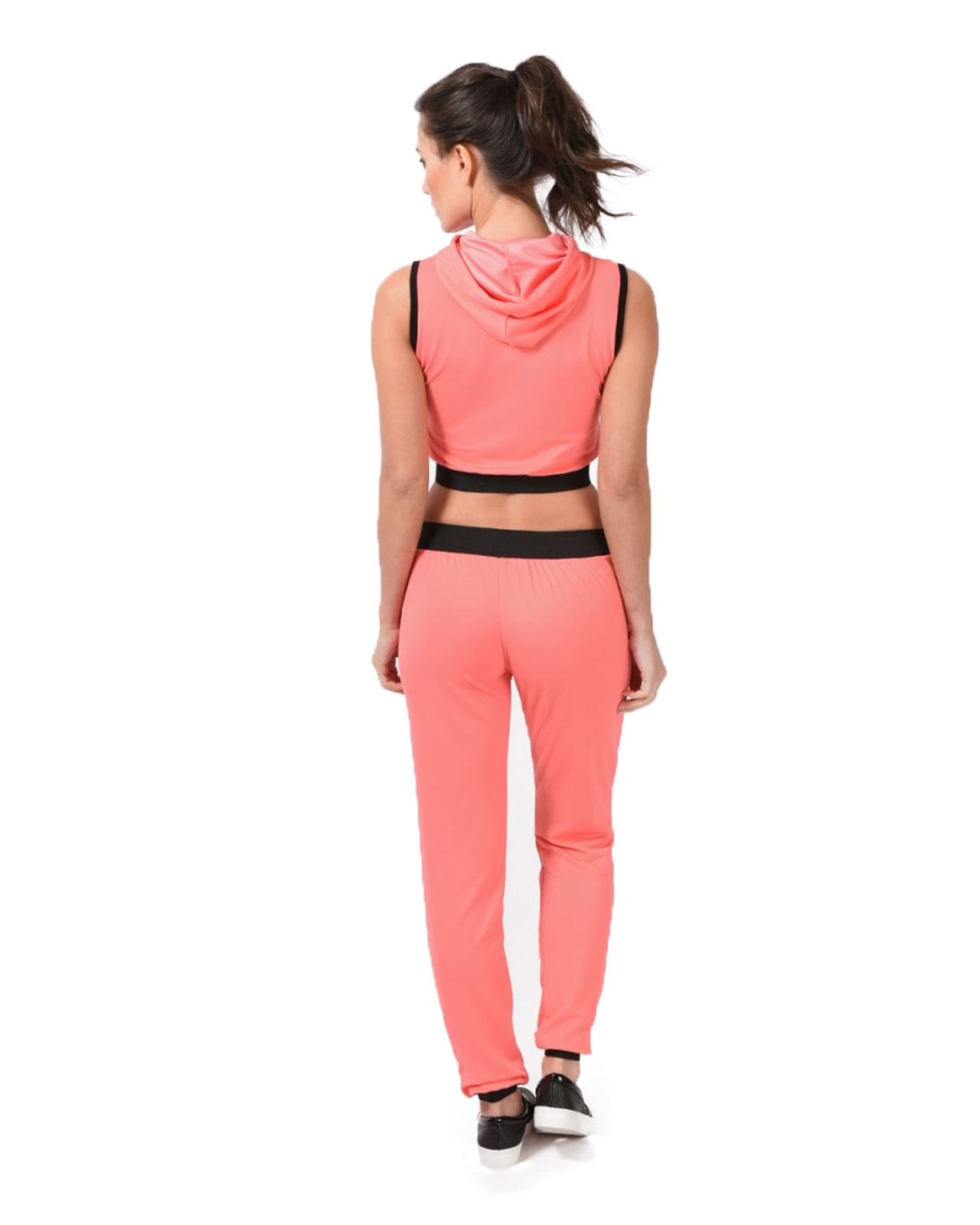 Ladies Women LOVE FITNESS Gym Yoga Hooded 2pcs Tracksuit Jogging Set Top Bottom