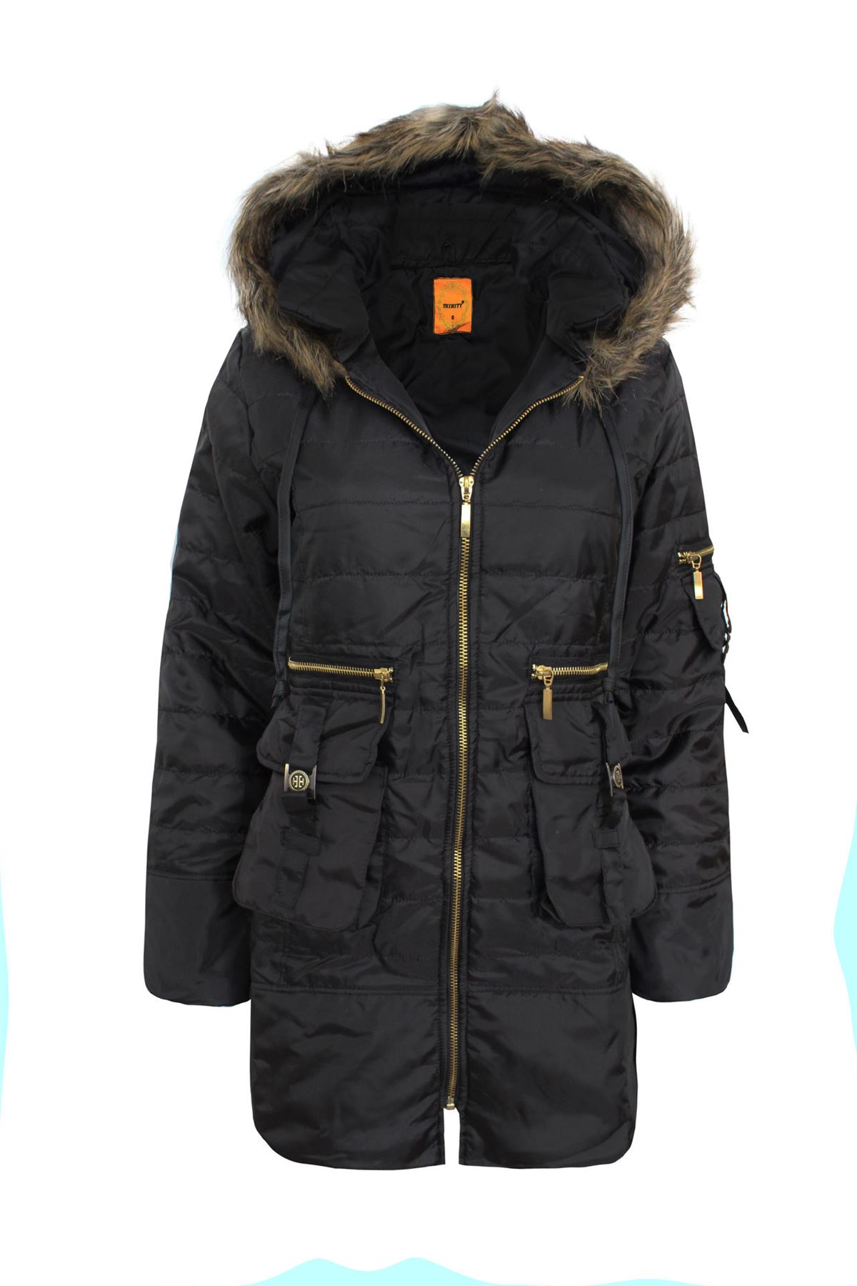 Faux Fur Hooded Zipper Outerwear Faux Fur Hooded Zipper Outerwear