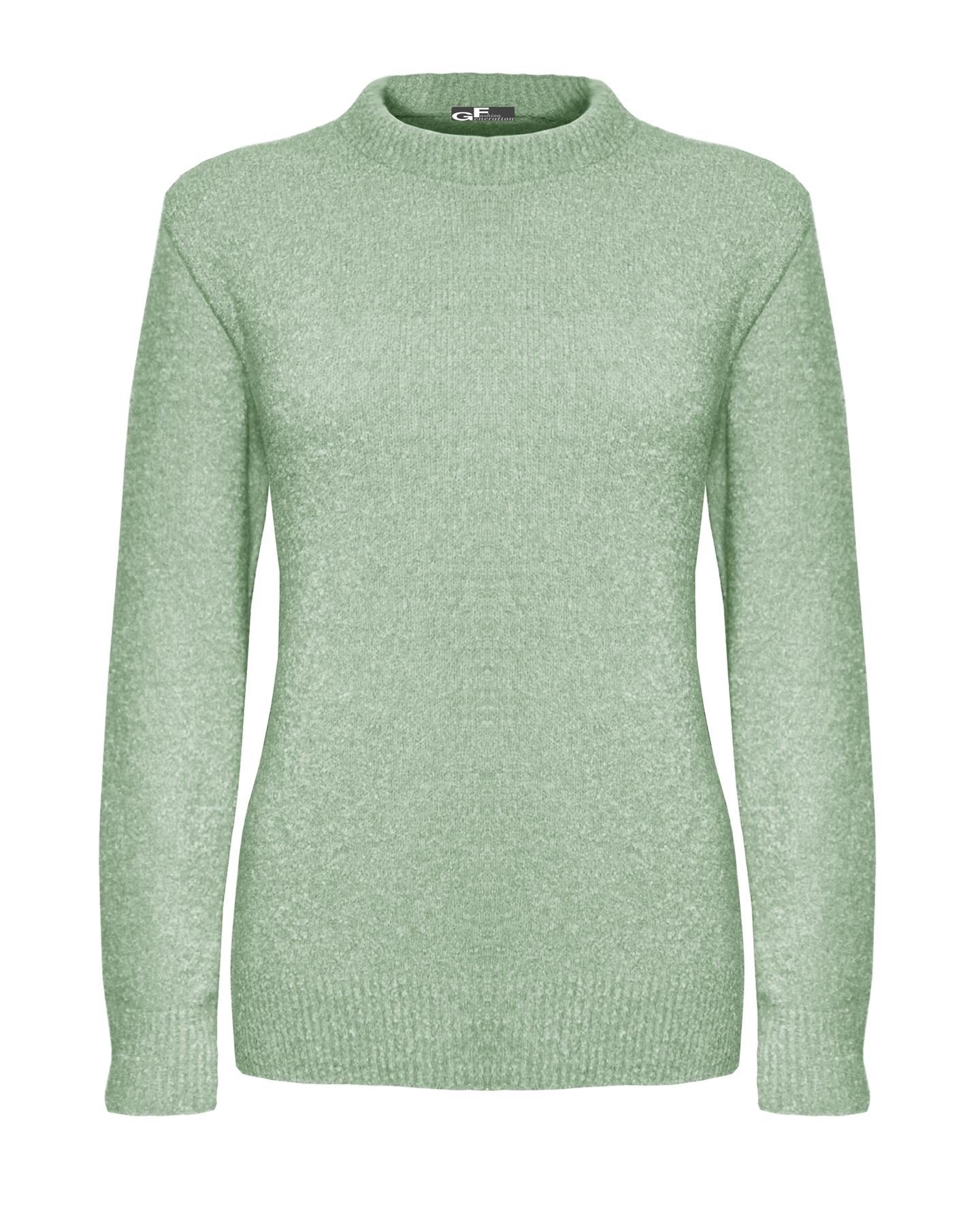 New Ladies Women Knitted Stretchable Crew Neck Soft Jumper Sweater Pullover Top - Picture 12 of 18