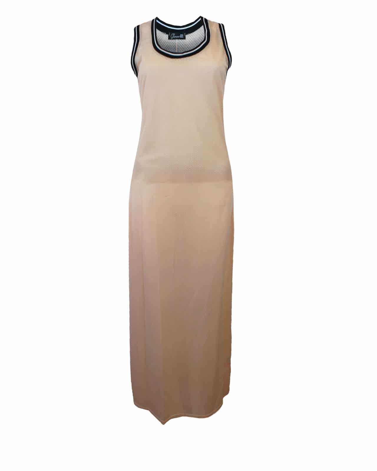MAXI ABITO LUNGO DONNA SLIM FIT ELASTICIZZATO ESTIVO CANOTTA MAGLIA TRASPARENTE - Foto 3 di 4