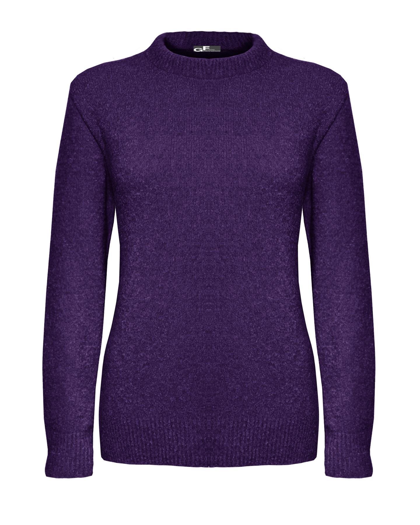 New Ladies Women Knitted Stretchable Crew Neck Soft Jumper Sweater Pullover Top - Picture 6 of 18
