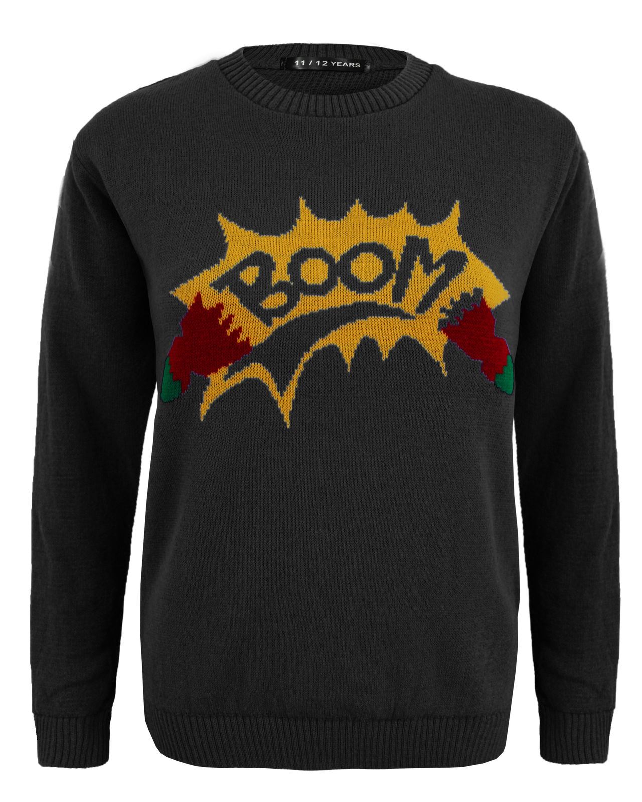 KIDS GIRLS BOY KNITTED BANANA MINION BOOM CHRISTMAS XMAS NOVELTY JUMPER TOP 2-14 - Picture 8 of 8