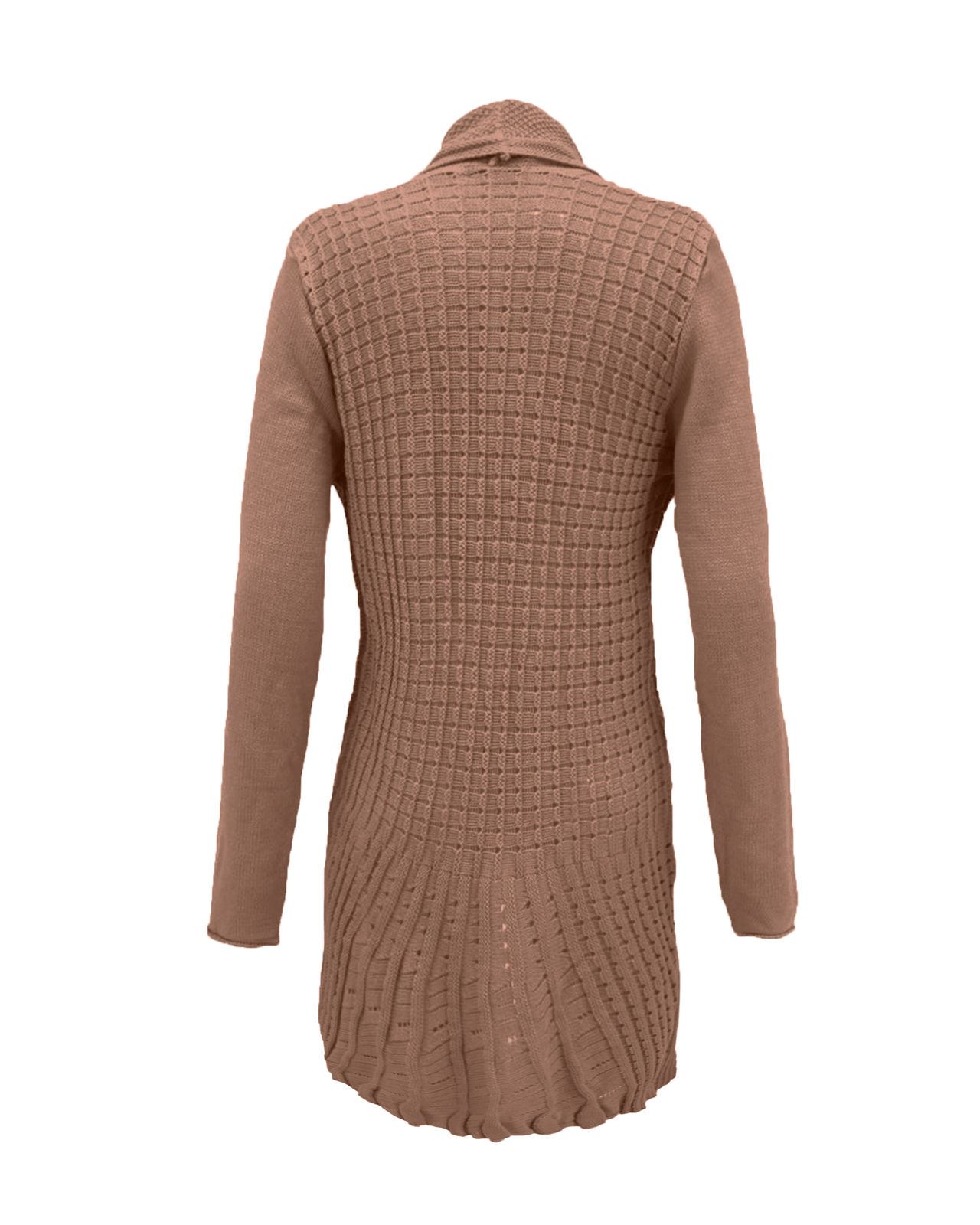 Ladies Women Knitted Boyfriend Summer Cardigan Top Cable Knit Waterfall Jumpe...