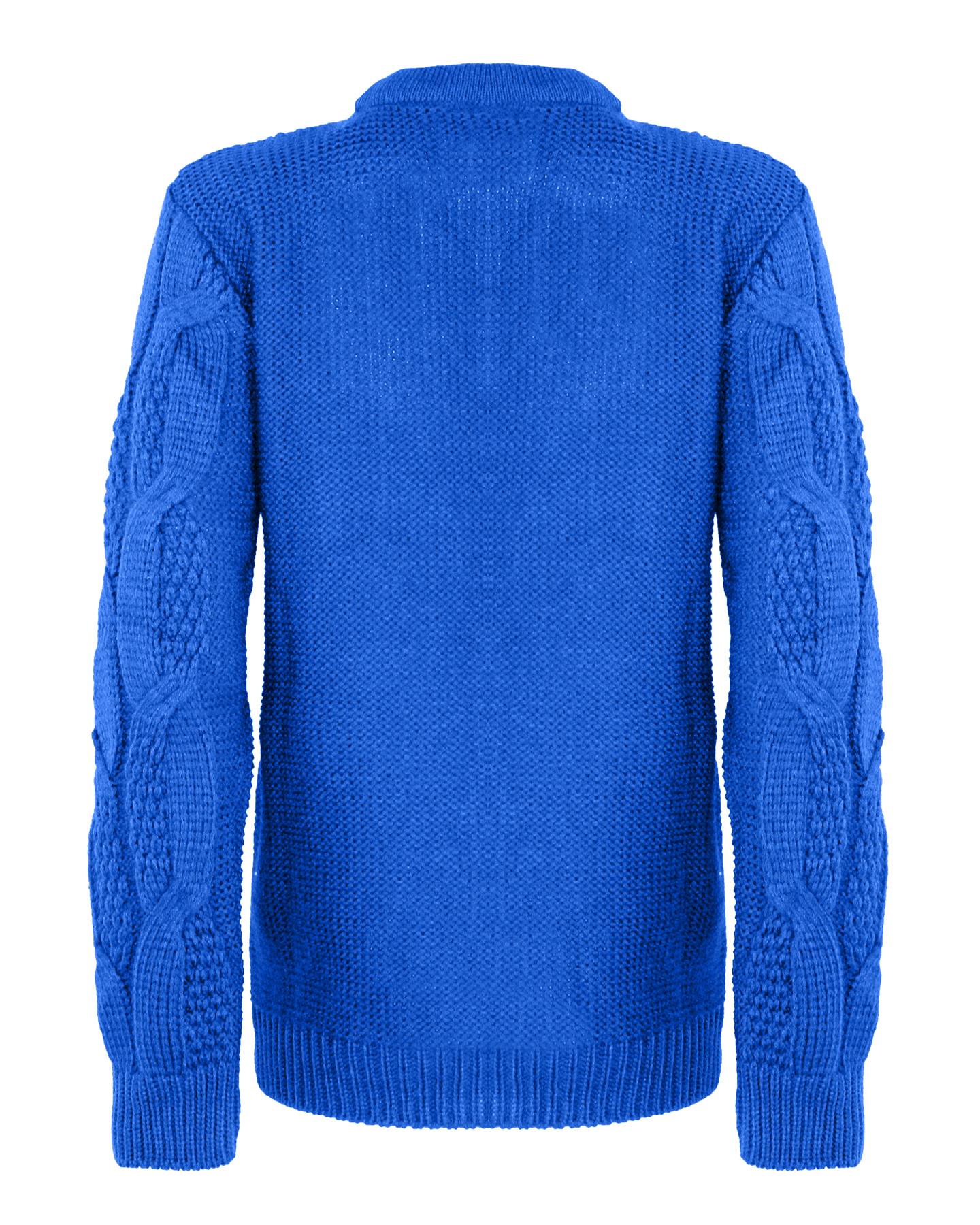 New Ladies Women Knitted Sweater Crew Neck Cable Knit Jumper Top Long Sleeve - Picture 6 of 14