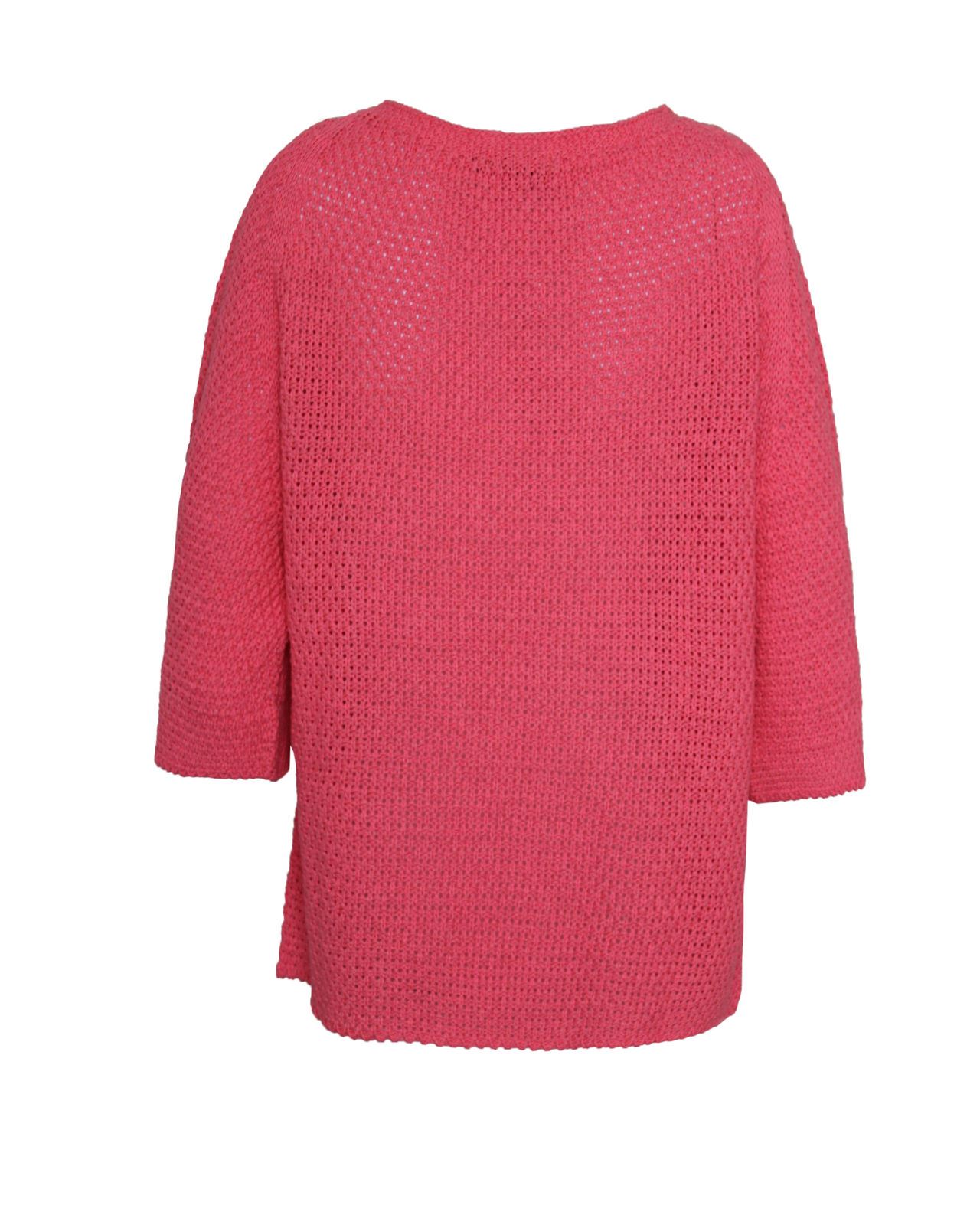 LADIES WOMEN CROCHET BATWING SHORT SLEEVE HOLEY KNIT FISHERMAN JUMPER TOP 8-14 - Picture 5 of 5