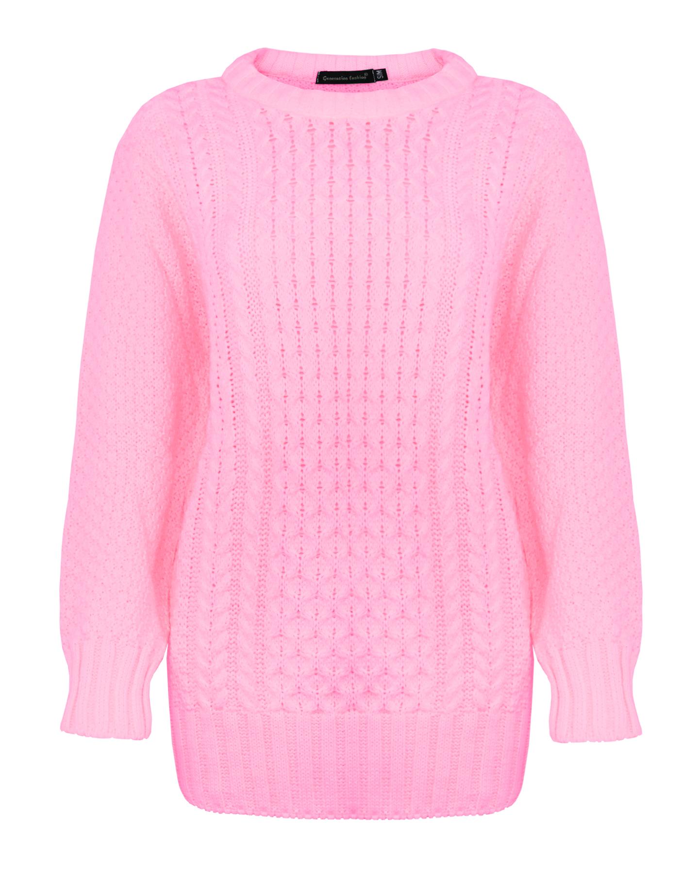 LADIES WOMEN ARAN CABLE KNIT KNITTED JUMPER STRETCH SWEATER PULLOVER TOP UK SIZE - Picture 17 of 23