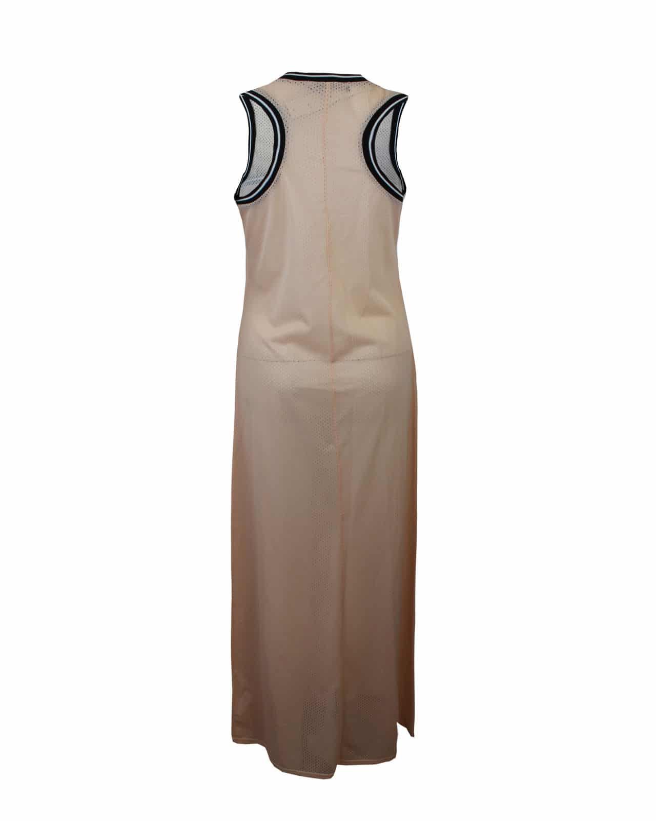MAXI ABITO LUNGO DONNA SLIM FIT ELASTICIZZATO ESTIVO CANOTTA MAGLIA TRASPARENTE - Foto 4 di 4