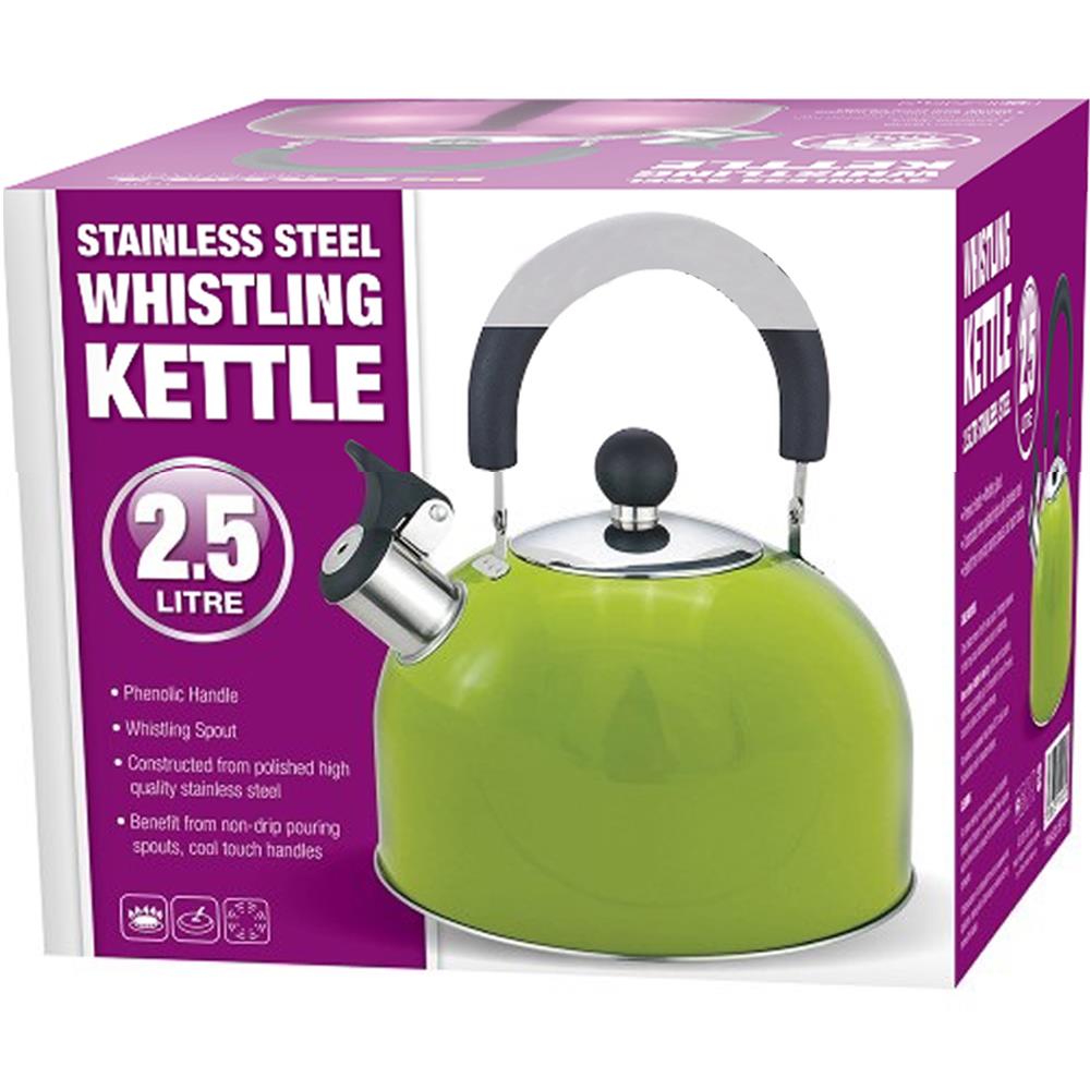 2.5L Stainless Steel Whistling Camping Kettle Cordless Gas Hob Kitchen