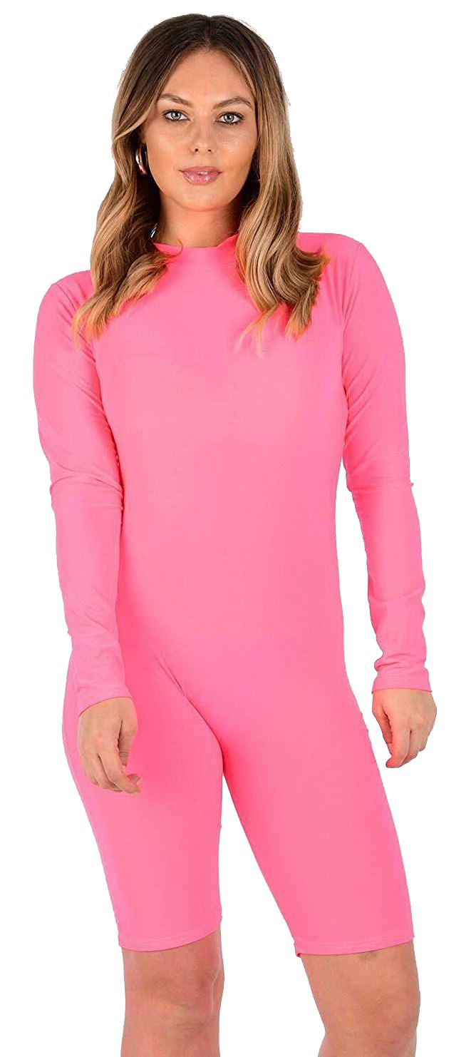 high neck playsuit long sleeve