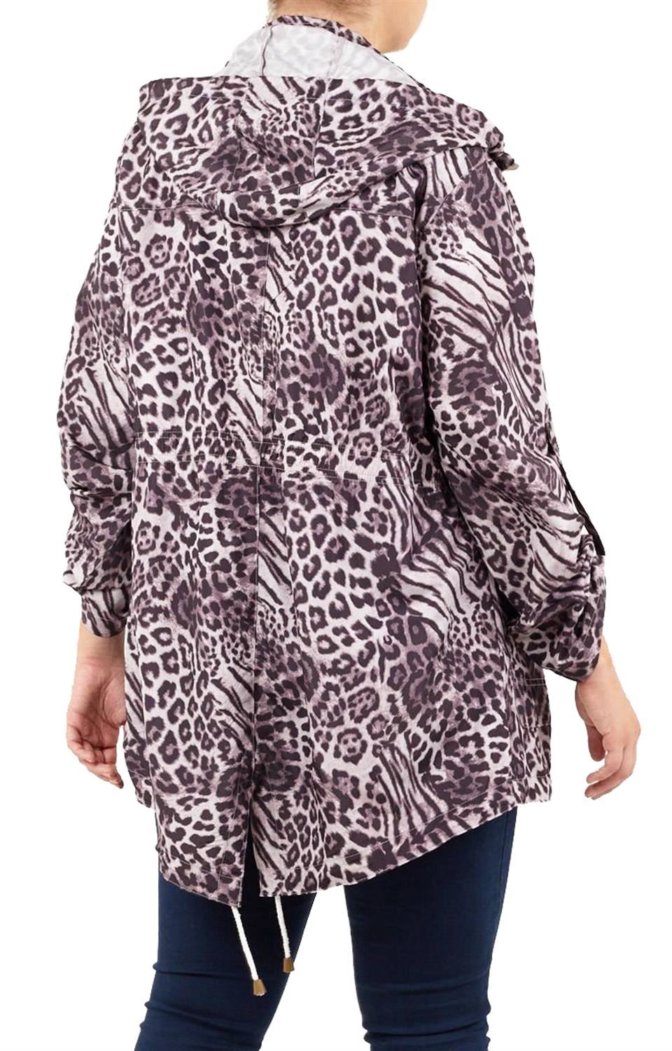 Ladies Plus Size Plain Mac Raincoats Waterproof Fishtail Parka Hooded