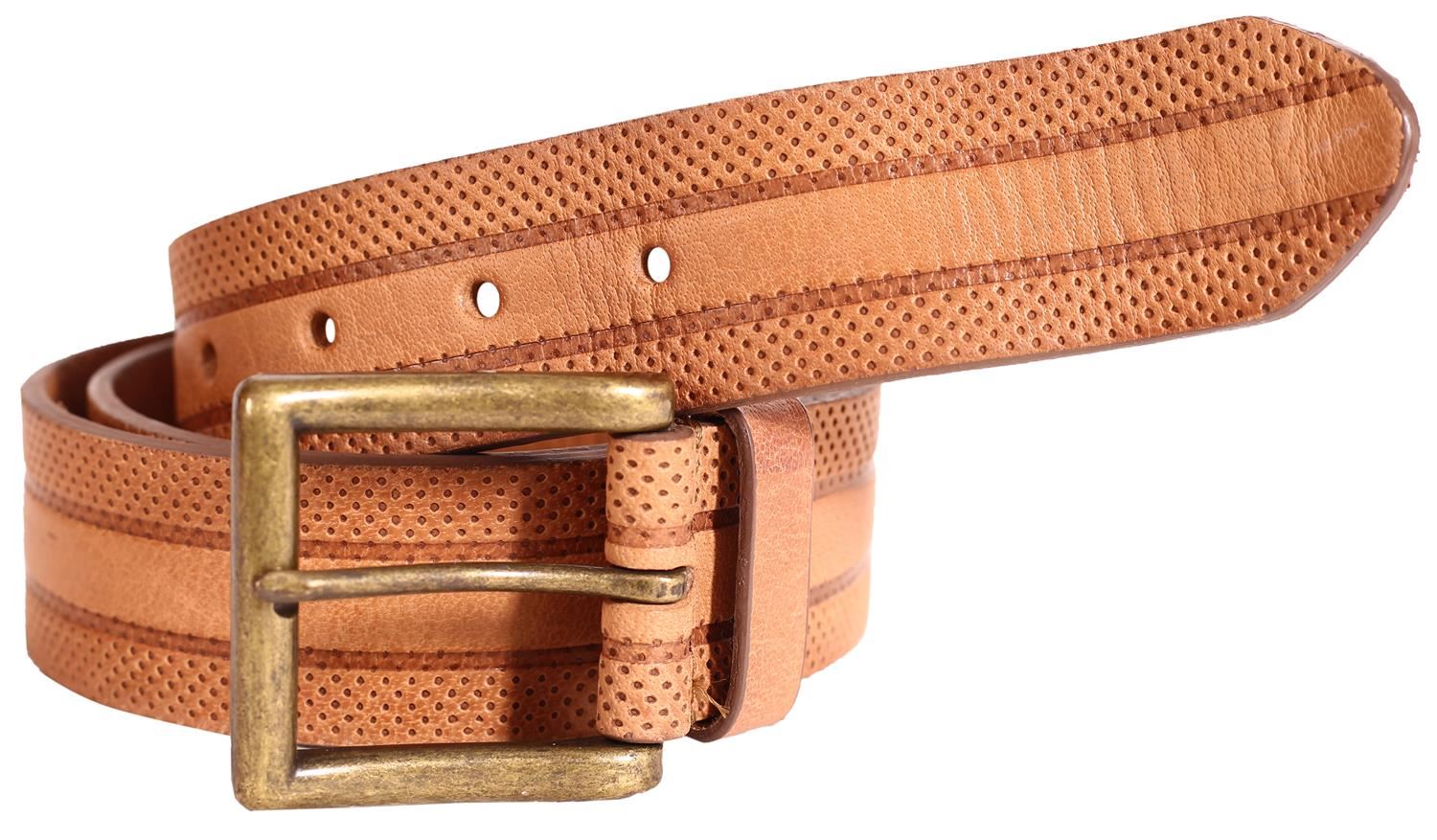 NEWLY CLASSY MENS Cognec 40mm Brass Pin Loop Buckle Genuine Leather