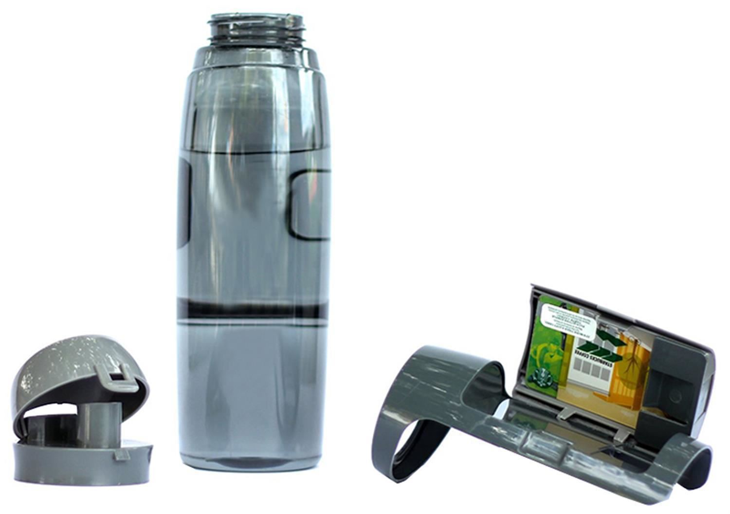 BPA Free Plastic 2 In 1 Water Bottle With Storage
