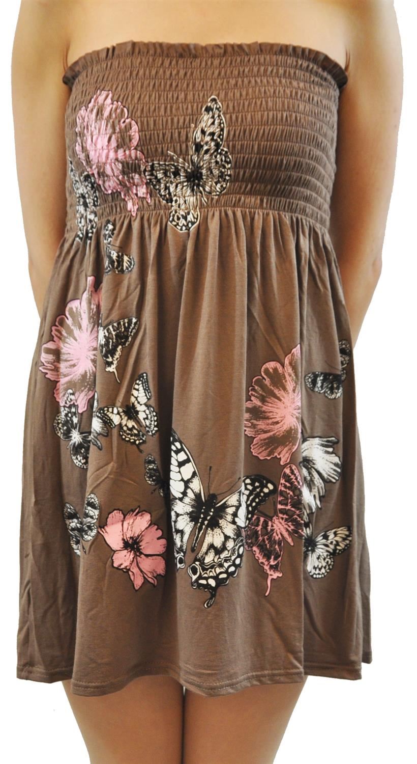 Ladies Plus Size Mocha Strapless Stretch Sheering Boob Tube Summer Beach Tops | eBay