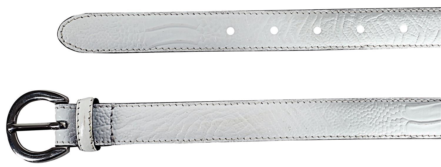 New Ladies Silver Pin Buckle Crocodile Textured Stitched Leather Belts M-4XL