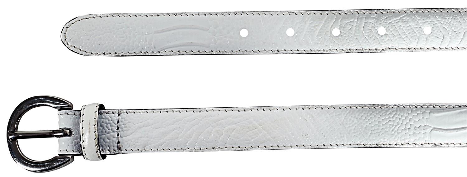 Ladies White Crocodile Textured Silver Oval Buckle Premium Leather Belts M-4XL | eBay