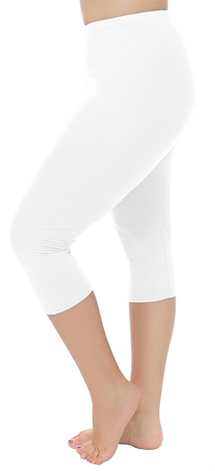 New Womens Viscose Capri Pants Cropped Leggings eBay