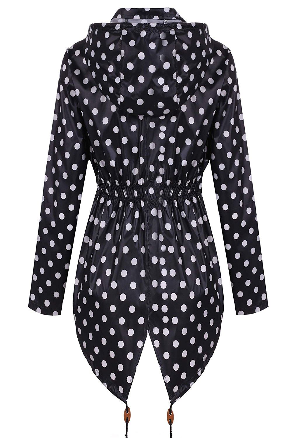 Ladies Plus Size Plain Mac Raincoats Waterproof Fishtail Parka Hooded