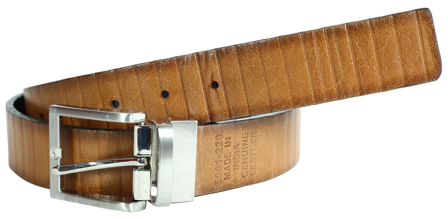 Mens Black Cognac Reversible Rotating Buckle Waxed Office Wear Leather