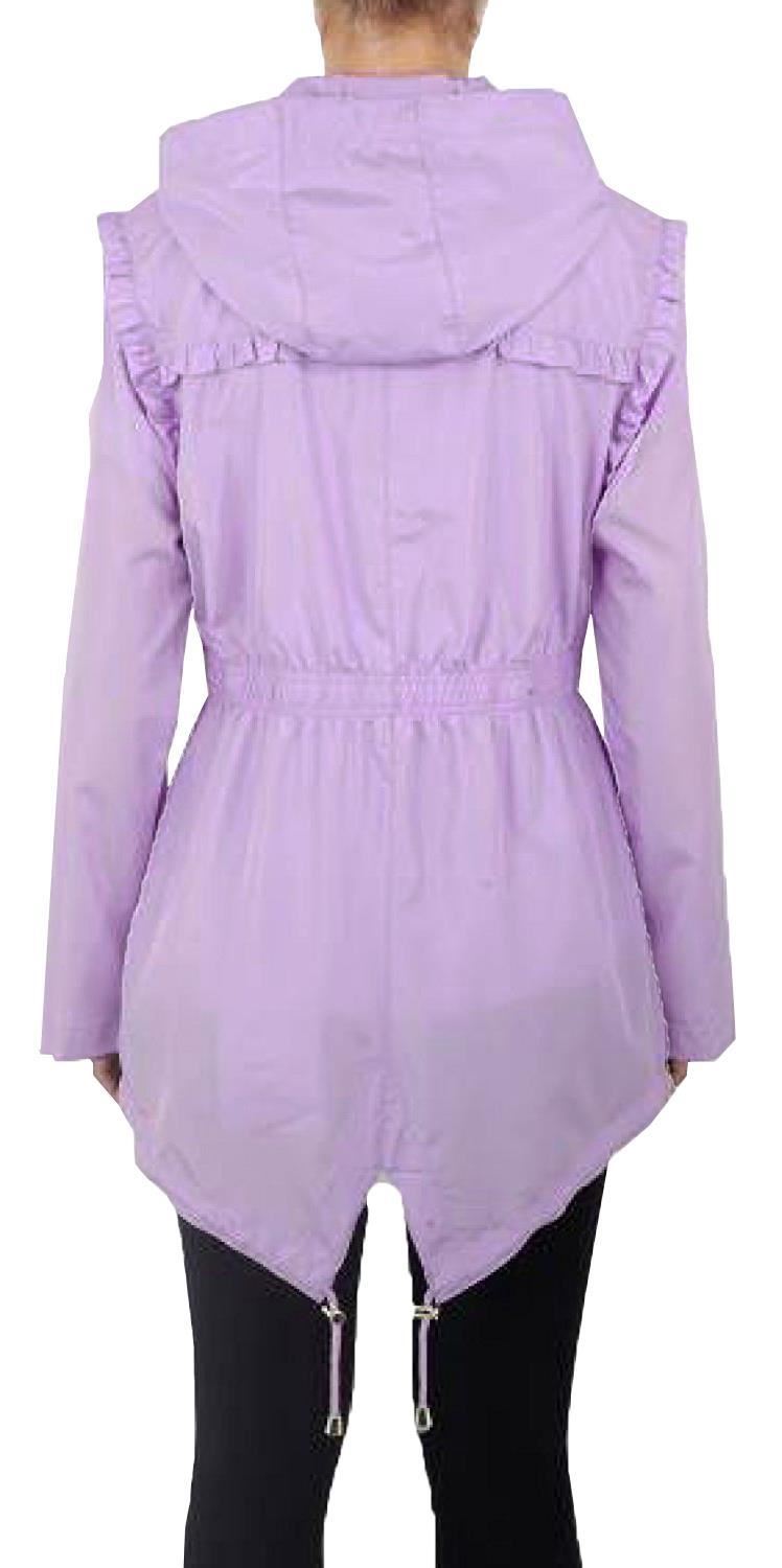 Womens Plus Size Lightweight Showerproof Mac Fishtail Plain Parka Rain