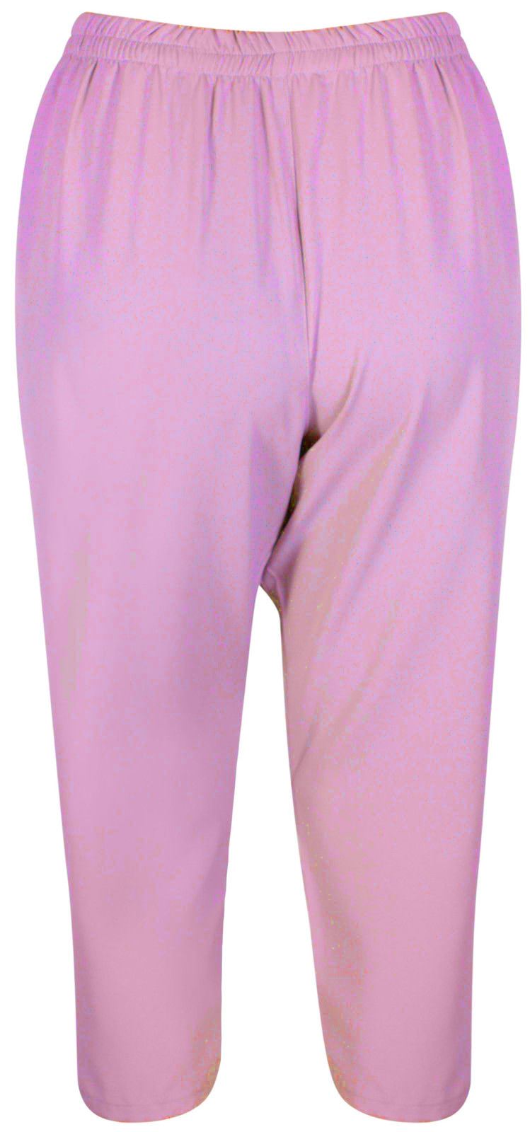 New Ladies Plus Size Calf Length Cropped Capri Zip Button Pants Shorts 12-24