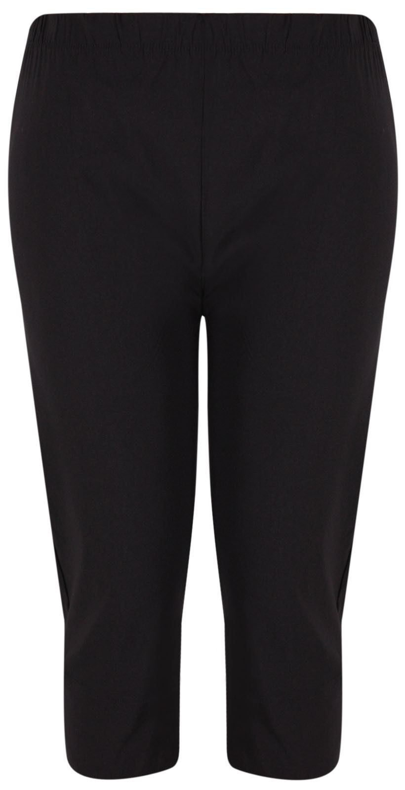 Womens Calf Length Trousers Elasticated 