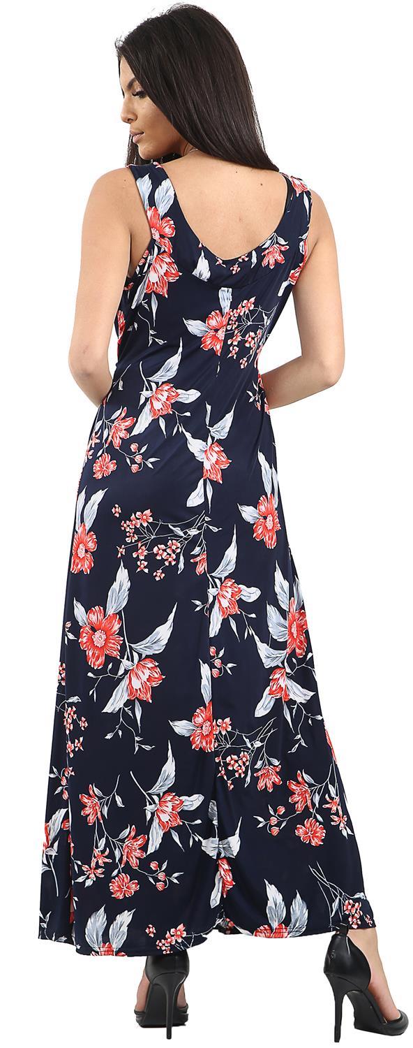 New Womens Plus Size Floral Print Waist Belt Tie Long Summer Maxi Dress 14-28 | eBay