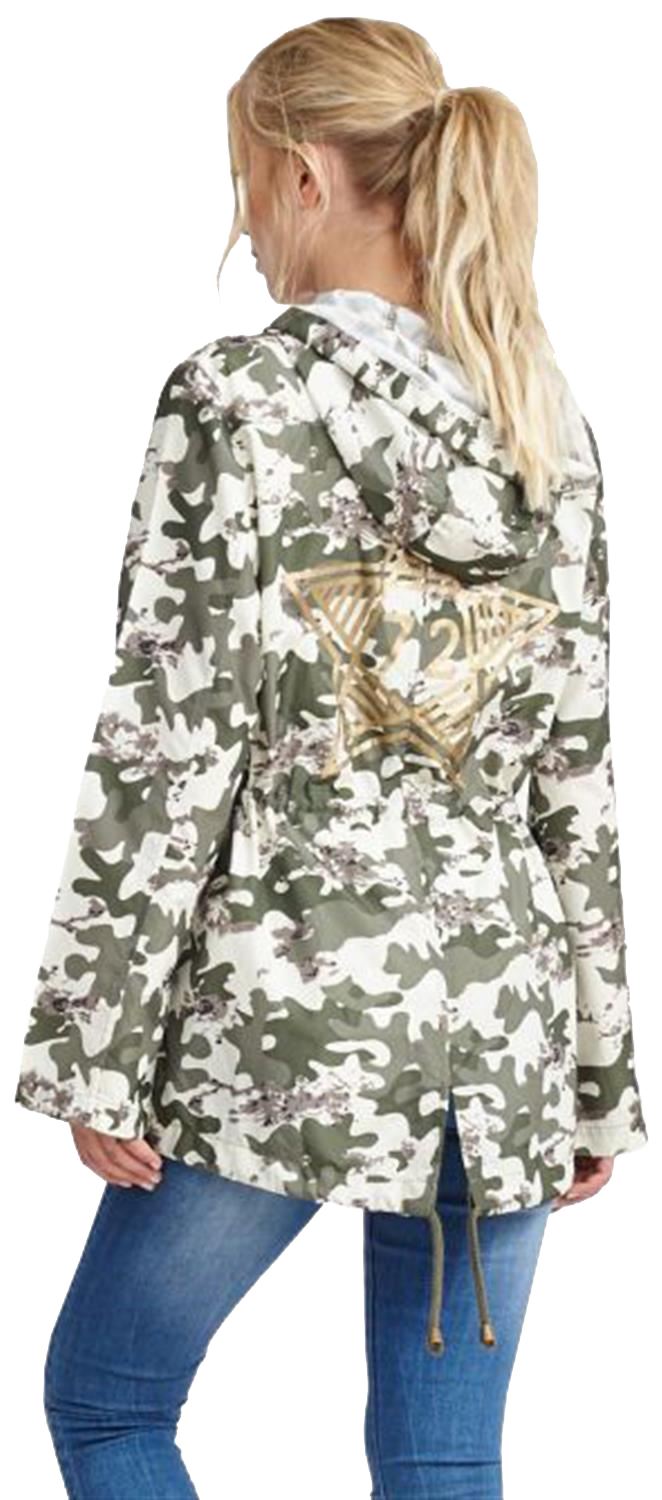 Womens All Over Camo Print Polyester Showerpoof Fishtail Mac Rain Coat Jackets eBay