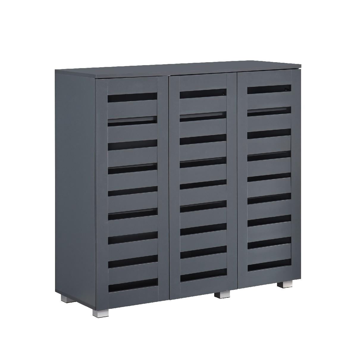 Euston 2 & 3 Door Wooden Shoe Storage Cabinet Rack Stand Cupboard Slatted Doors - Picture 39 of 71