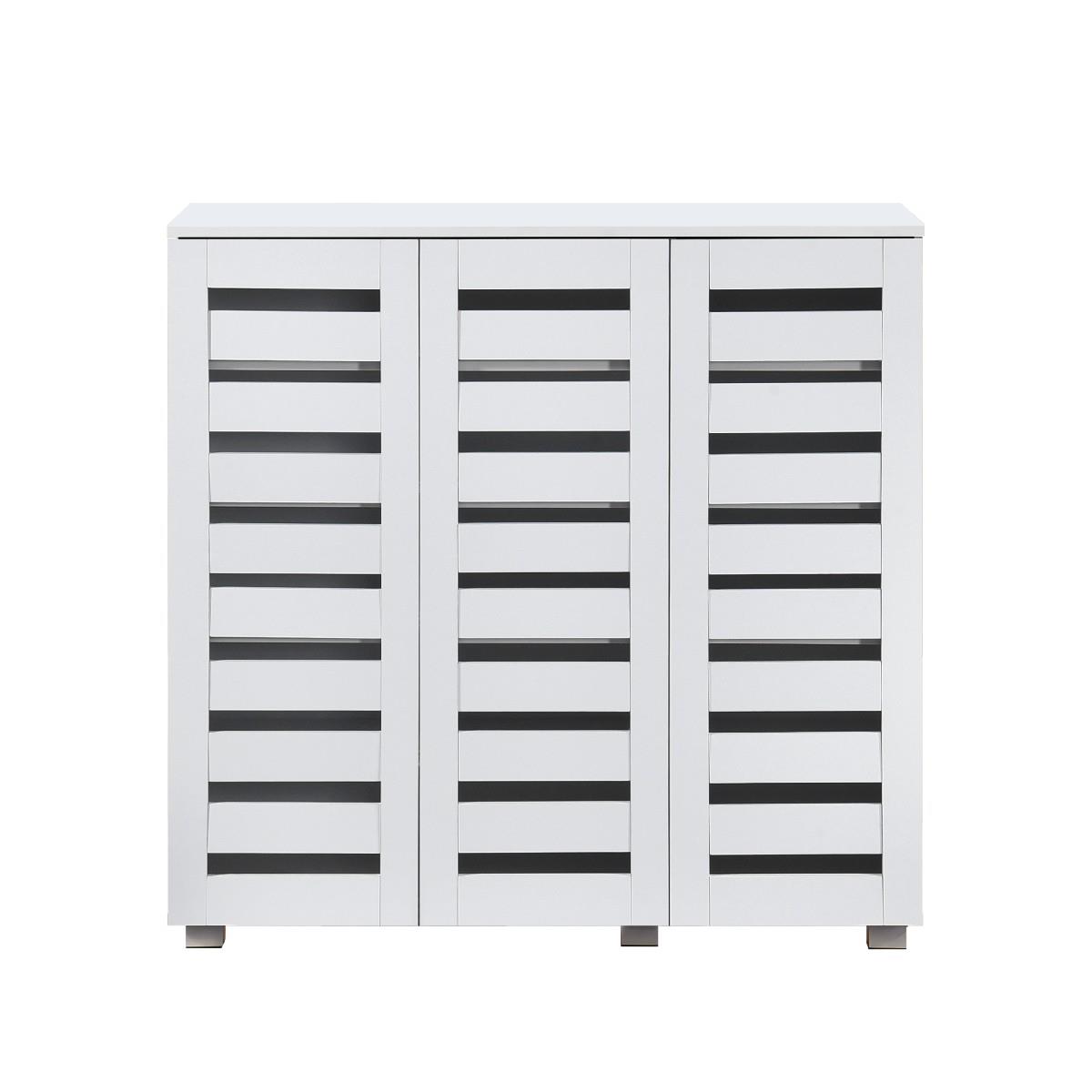 Euston 2 & 3 Door Wooden Shoe Storage Cabinet Rack Stand Cupboard Slatted Doors - Picture 67 of 71