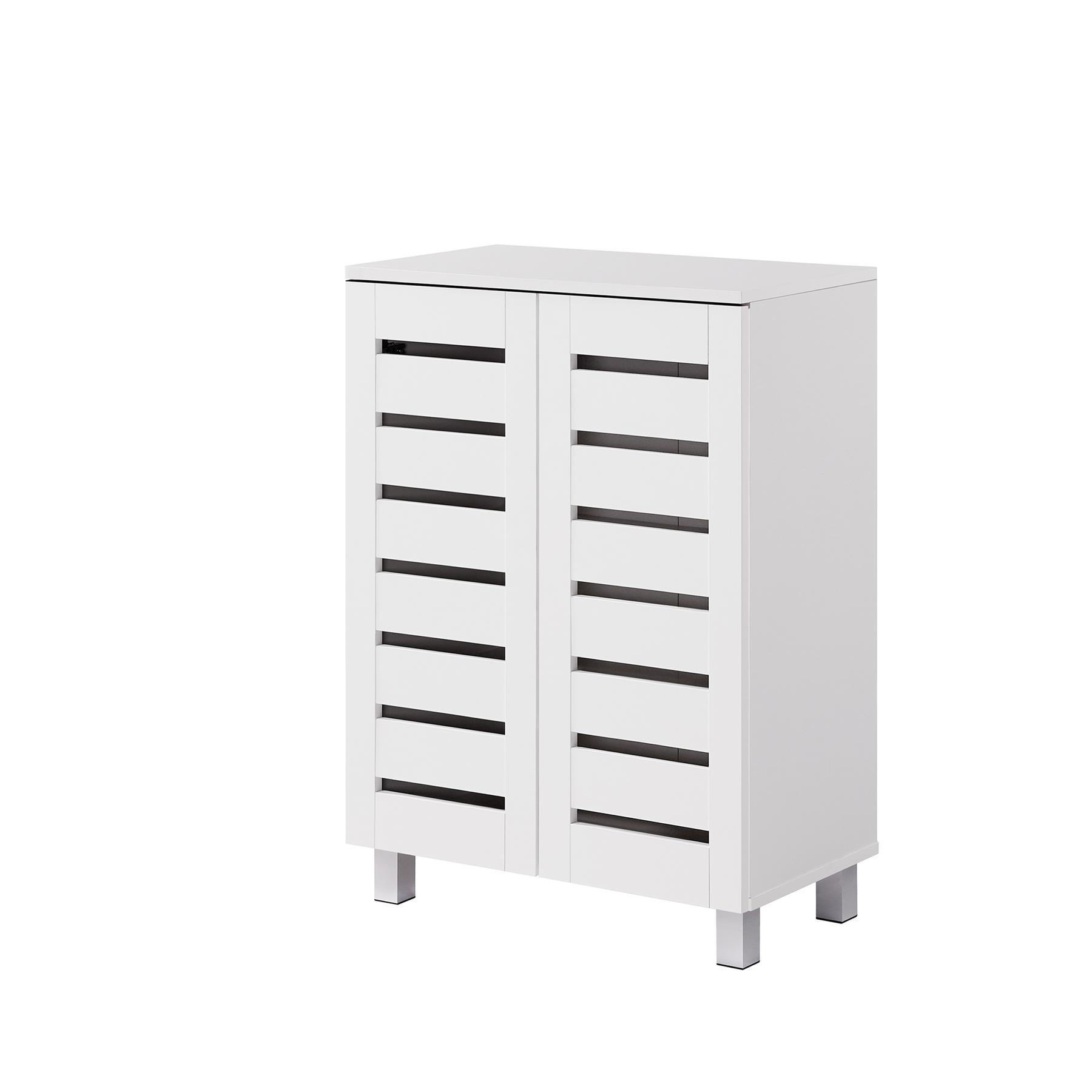 Euston 2 & 3 Door Wooden Shoe Storage Cabinet Rack Stand Cupboard Slatted Doors - Picture 29 of 71