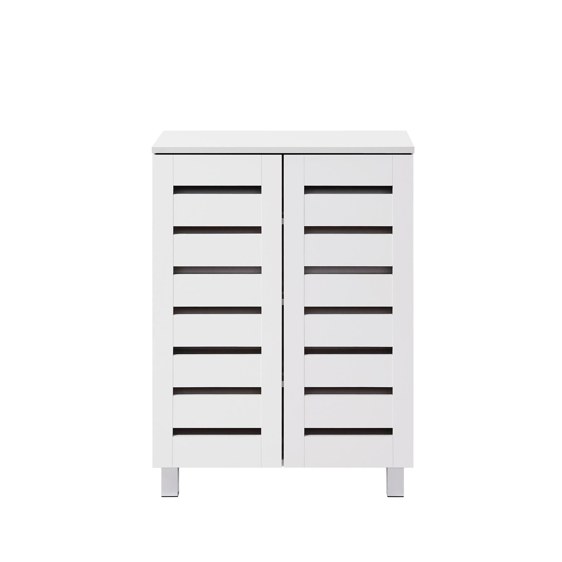 Euston 2 & 3 Door Wooden Shoe Storage Cabinet Rack Stand Cupboard Slatted Doors - Picture 31 of 71