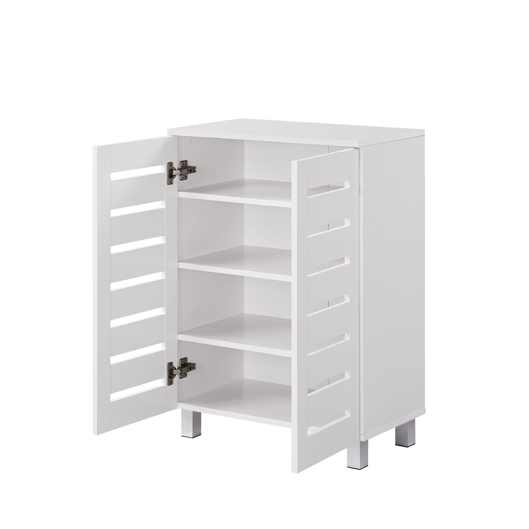 Euston 2 & 3 Door Wooden Shoe Storage Cabinet Rack Stand Cupboard Slatted Doors - Picture 32 of 71
