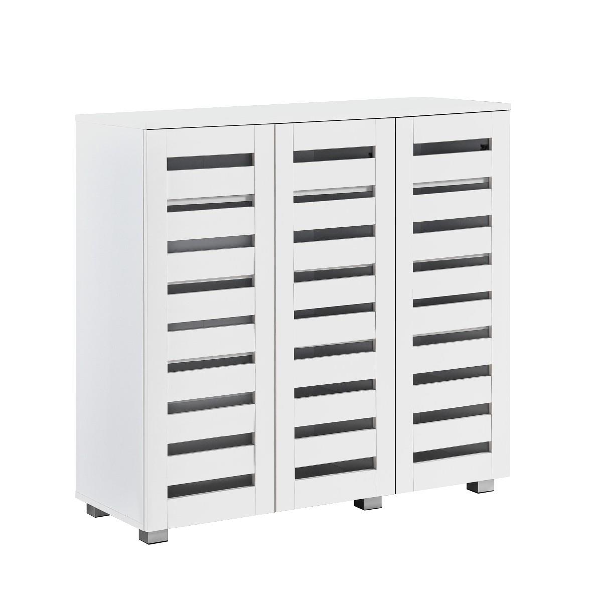 Euston 2 & 3 Door Wooden Shoe Storage Cabinet Rack Stand Cupboard Slatted Doors - Picture 65 of 71