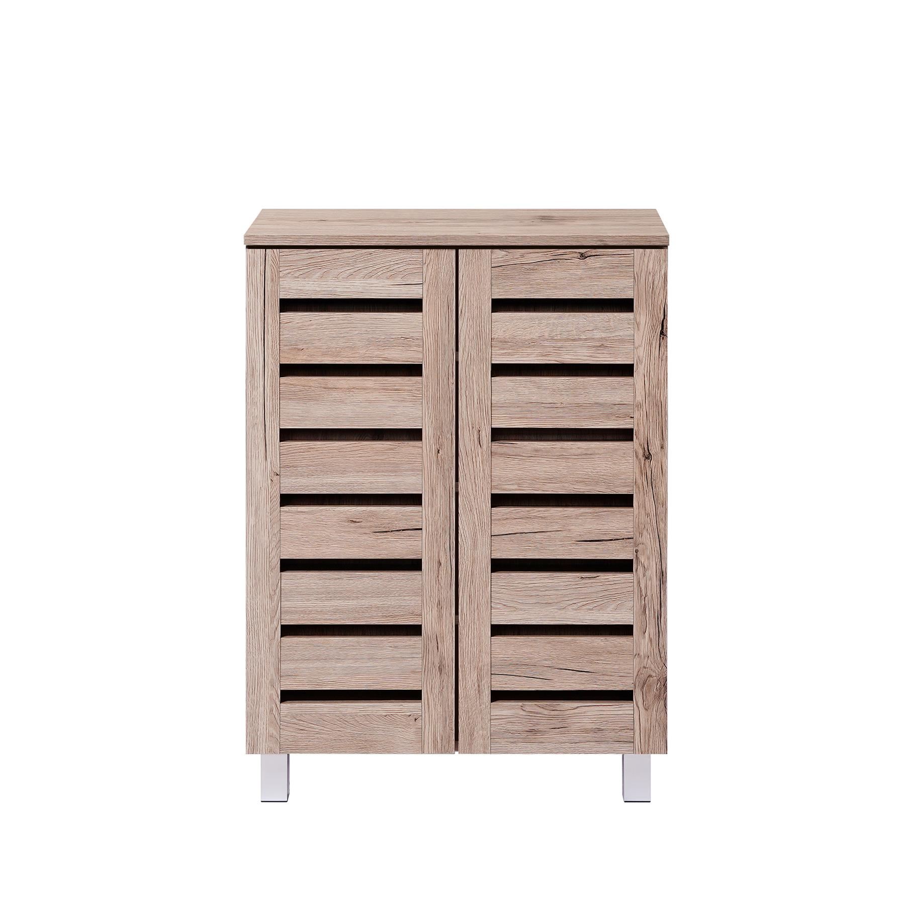 Euston 2 & 3 Door Wooden Shoe Storage Cabinet Rack Stand Cupboard Slatted Doors - Picture 22 of 71