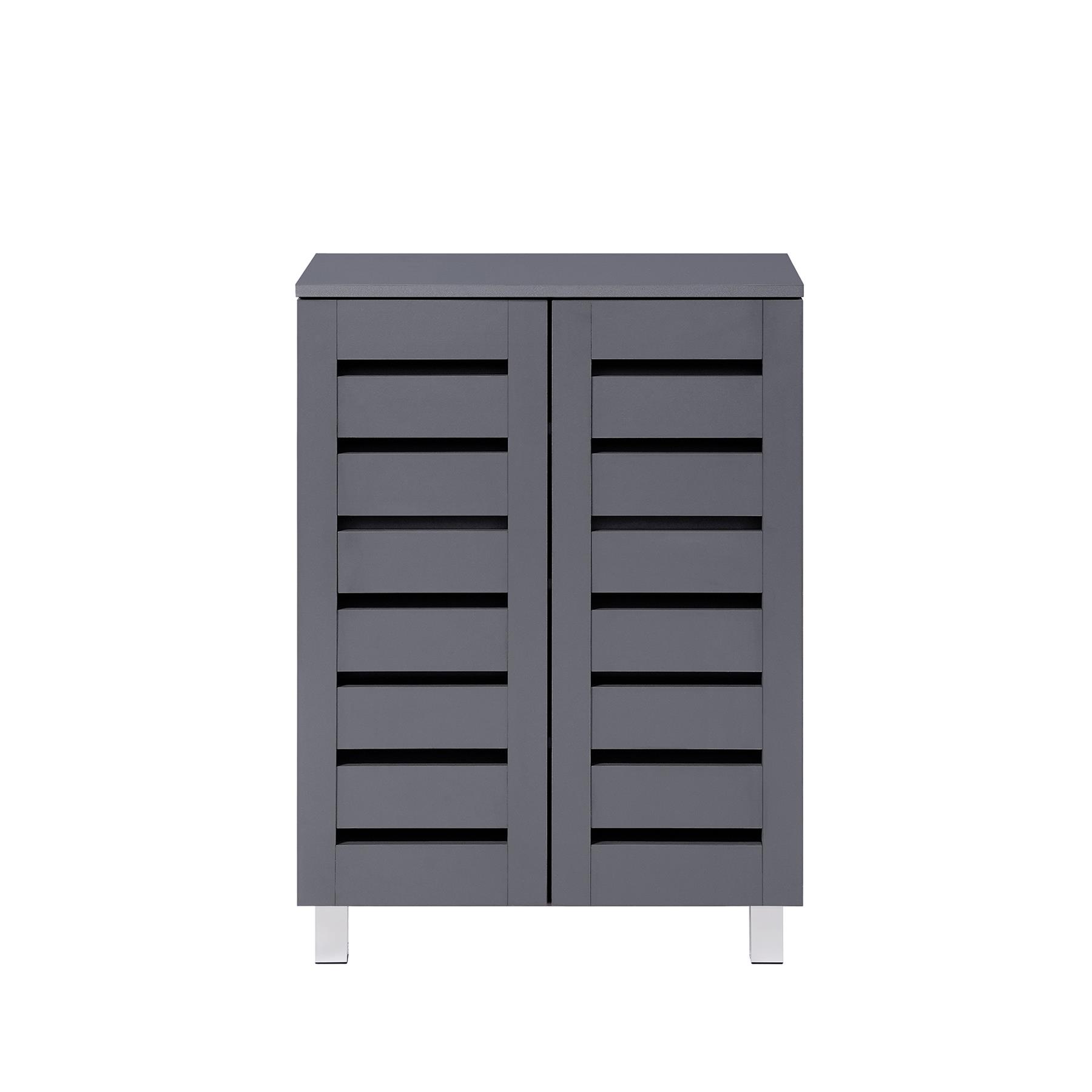 Euston 2 & 3 Door Wooden Shoe Storage Cabinet Rack Stand Cupboard Slatted Doors - Picture 4 of 71