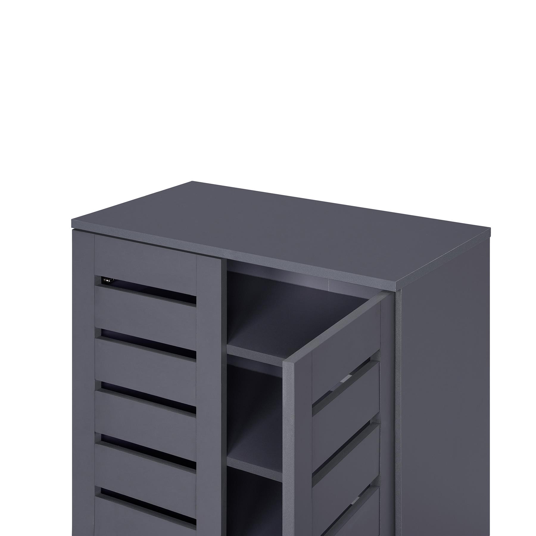 Euston 2 & 3 Door Wooden Shoe Storage Cabinet Rack Stand Cupboard Slatted Doors - Picture 7 of 71
