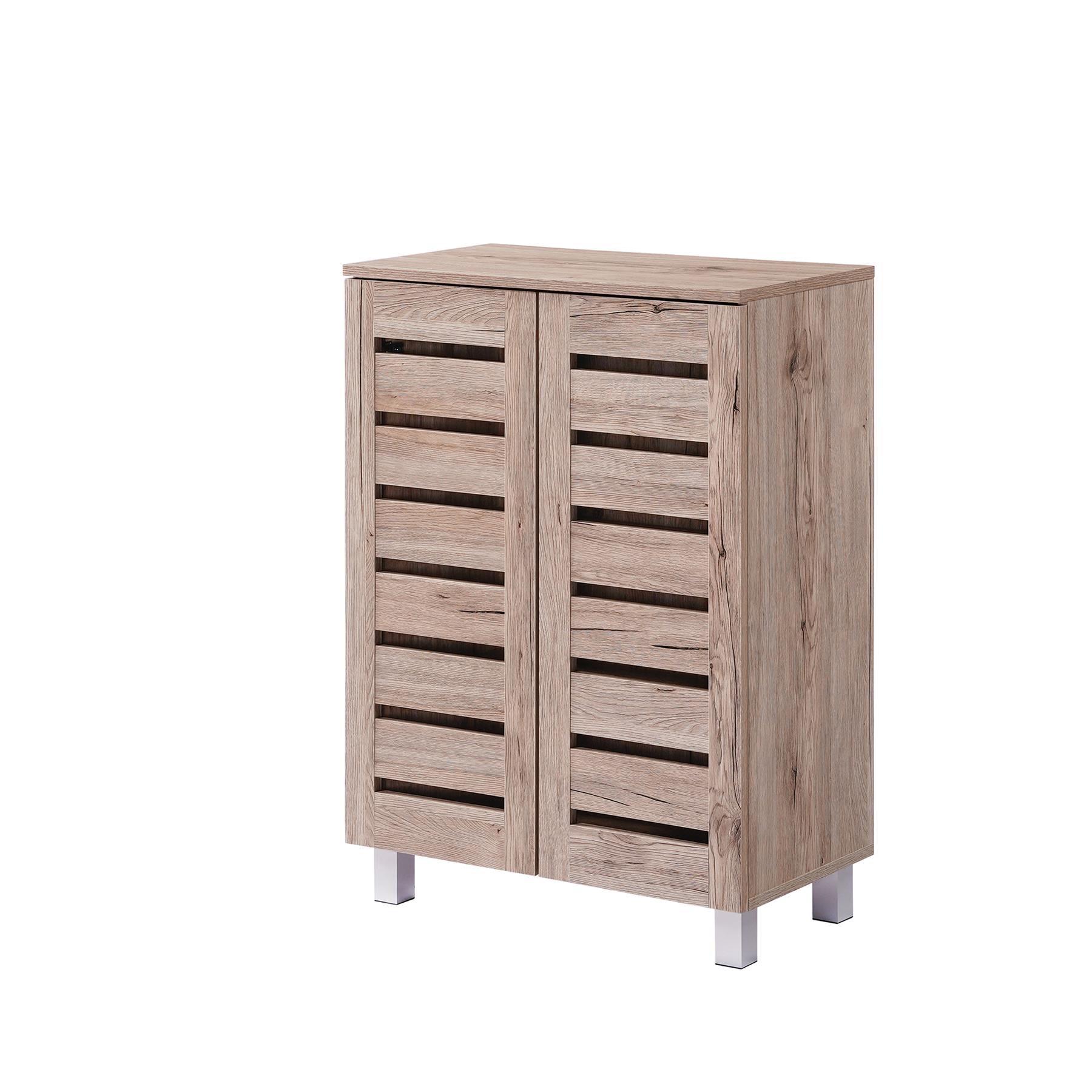 Euston 2 & 3 Door Wooden Shoe Storage Cabinet Rack Stand Cupboard Slatted Doors - Picture 20 of 71