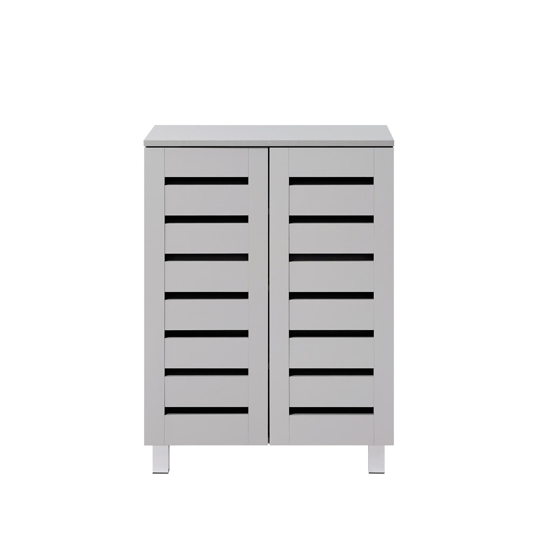 Euston 2 & 3 Door Wooden Shoe Storage Cabinet Rack Stand Cupboard Slatted Doors - Picture 13 of 71