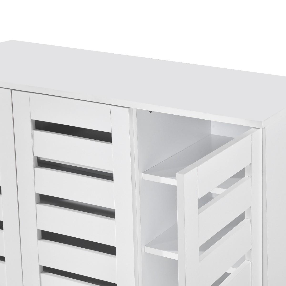 Euston 2 & 3 Door Wooden Shoe Storage Cabinet Rack Stand Cupboard Slatted Doors - Picture 69 of 71
