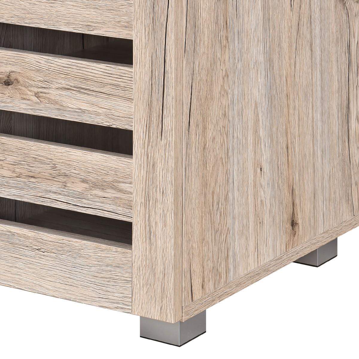 Euston 2 & 3 Door Wooden Shoe Storage Cabinet Rack Stand Cupboard Slatted Doors - Picture 62 of 71