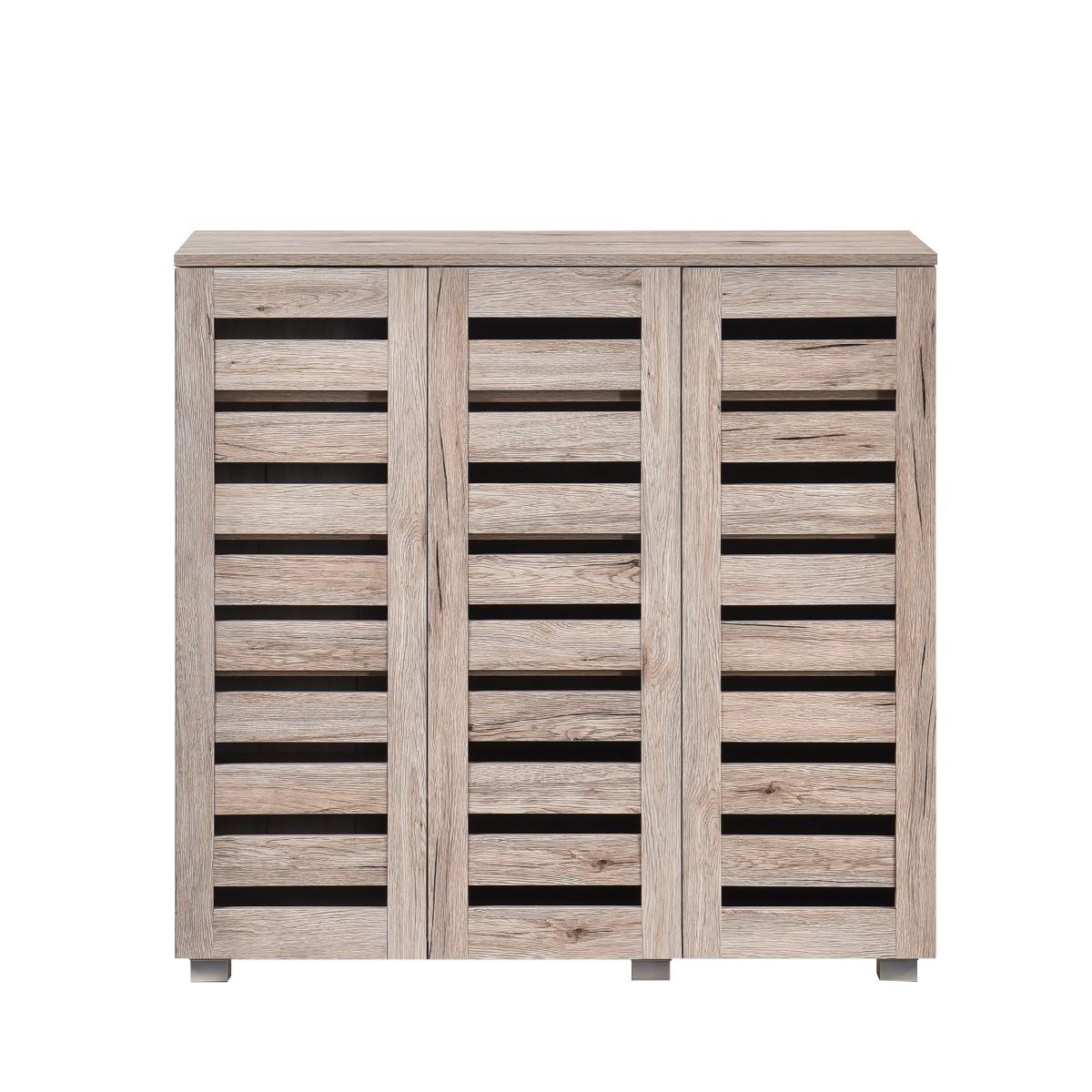 Euston 2 & 3 Door Wooden Shoe Storage Cabinet Rack Stand Cupboard Slatted Doors - Picture 58 of 71