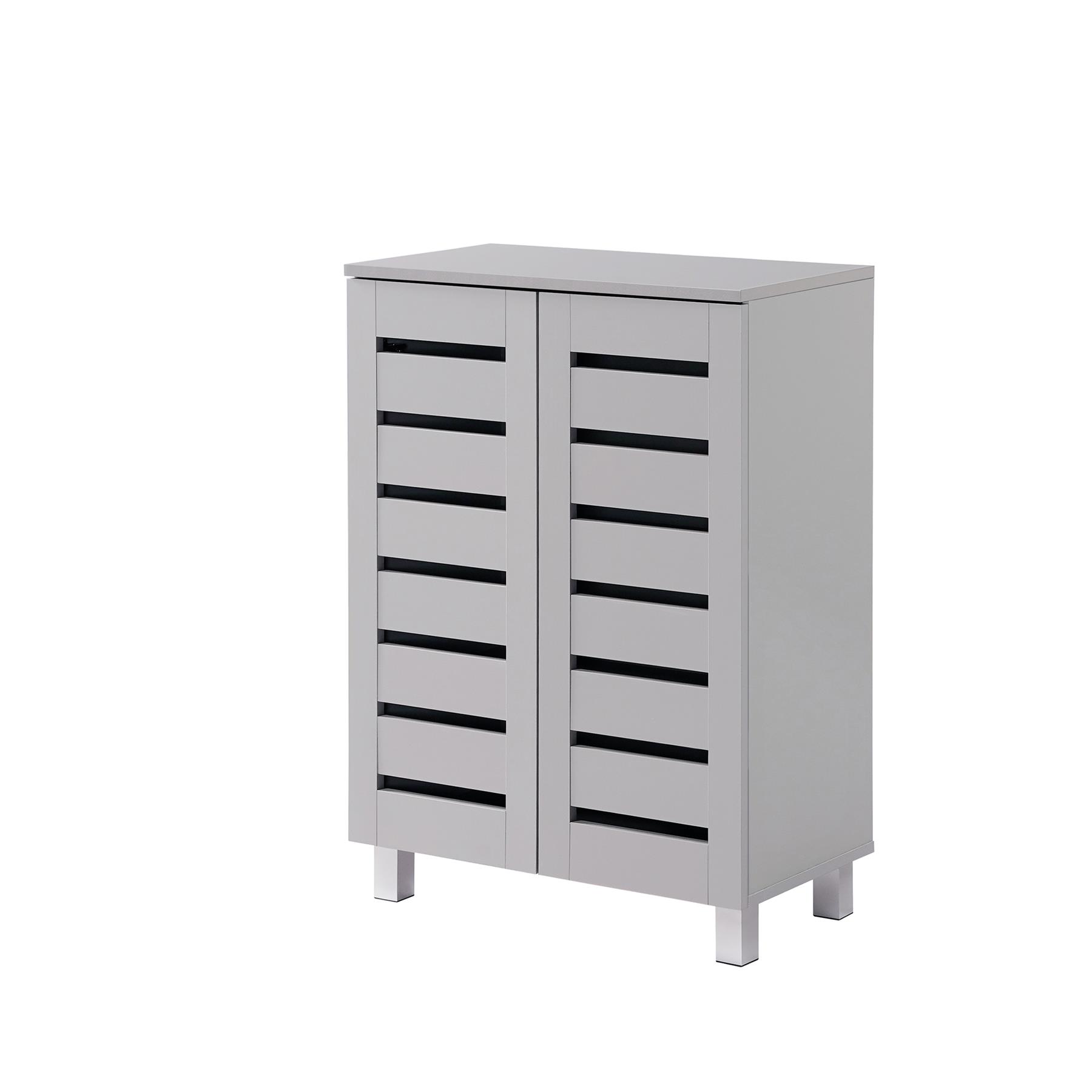 Euston 2 & 3 Door Wooden Shoe Storage Cabinet Rack Stand Cupboard Slatted Doors - Picture 11 of 71
