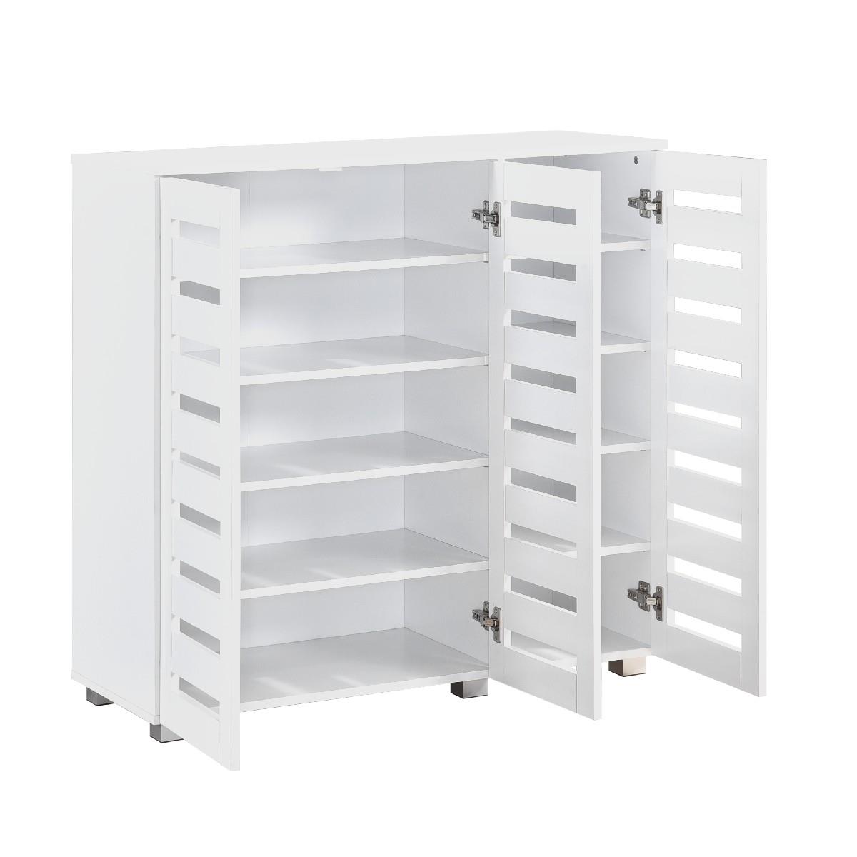 Euston 2 & 3 Door Wooden Shoe Storage Cabinet Rack Stand Cupboard Slatted Doors - Picture 66 of 71