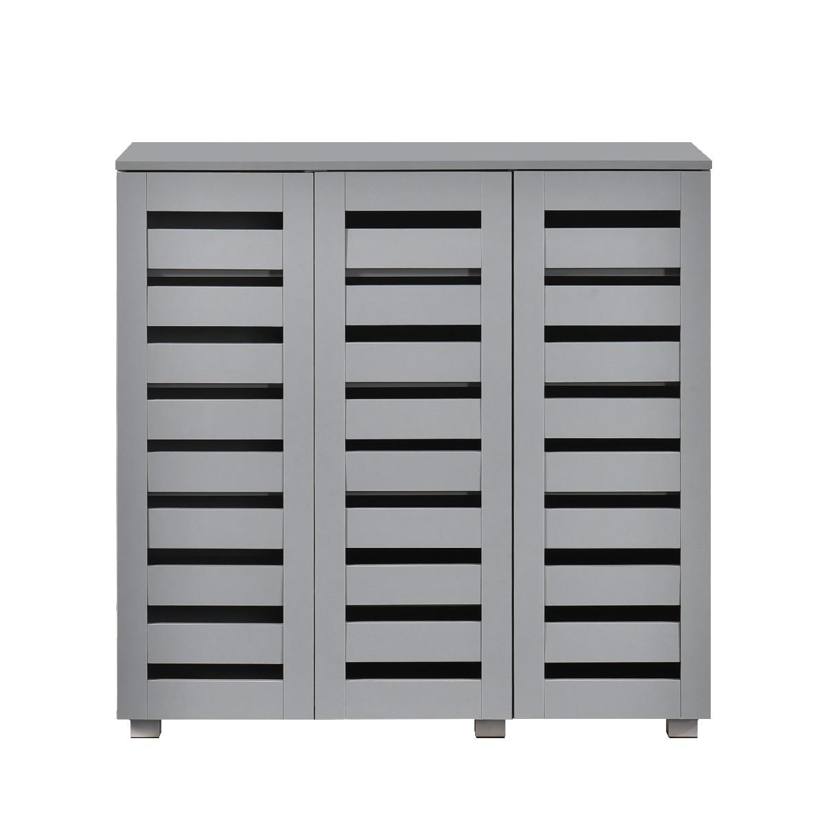 Euston 2 & 3 Door Wooden Shoe Storage Cabinet Rack Stand Cupboard Slatted Doors - Picture 49 of 71