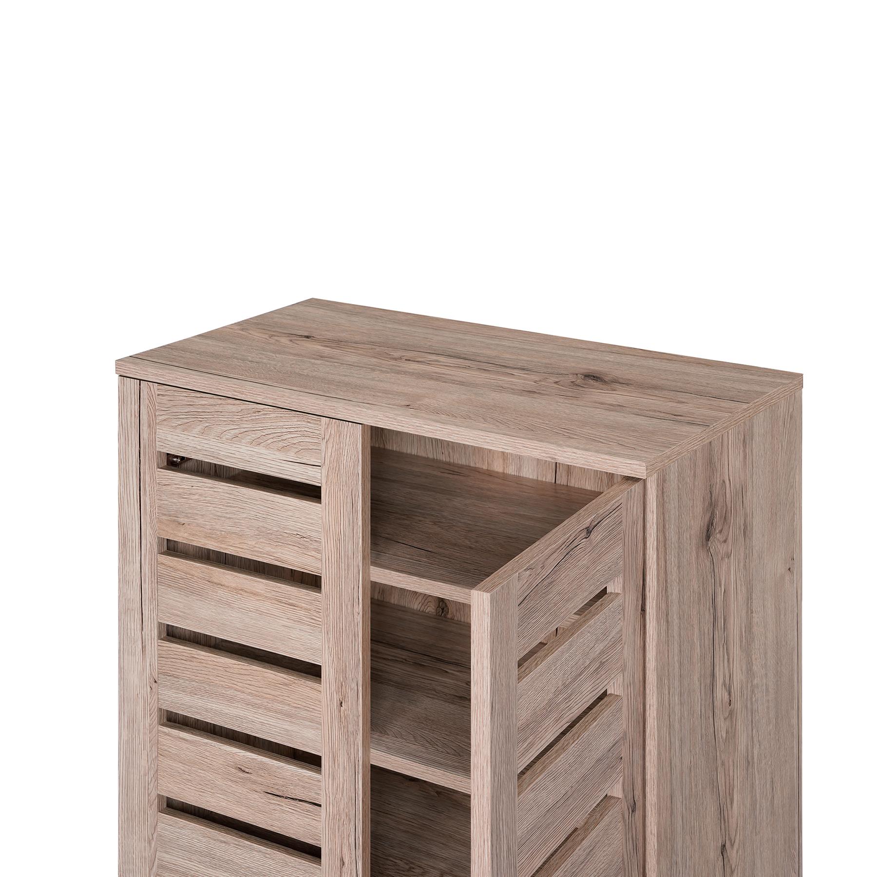 Euston 2 & 3 Door Wooden Shoe Storage Cabinet Rack Stand Cupboard Slatted Doors - Picture 25 of 71