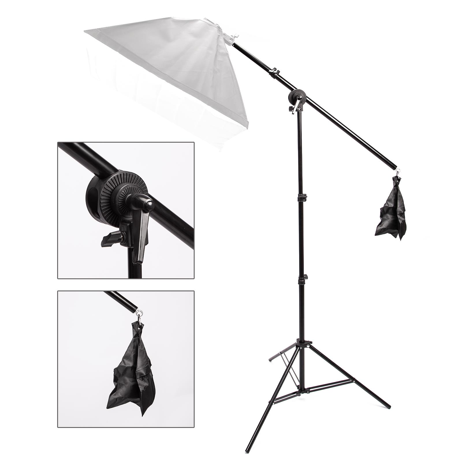 2m Light Stand with 140cm Extension Boom Arm Clamp for Photographic Lighting UK - Picture 45 of 79