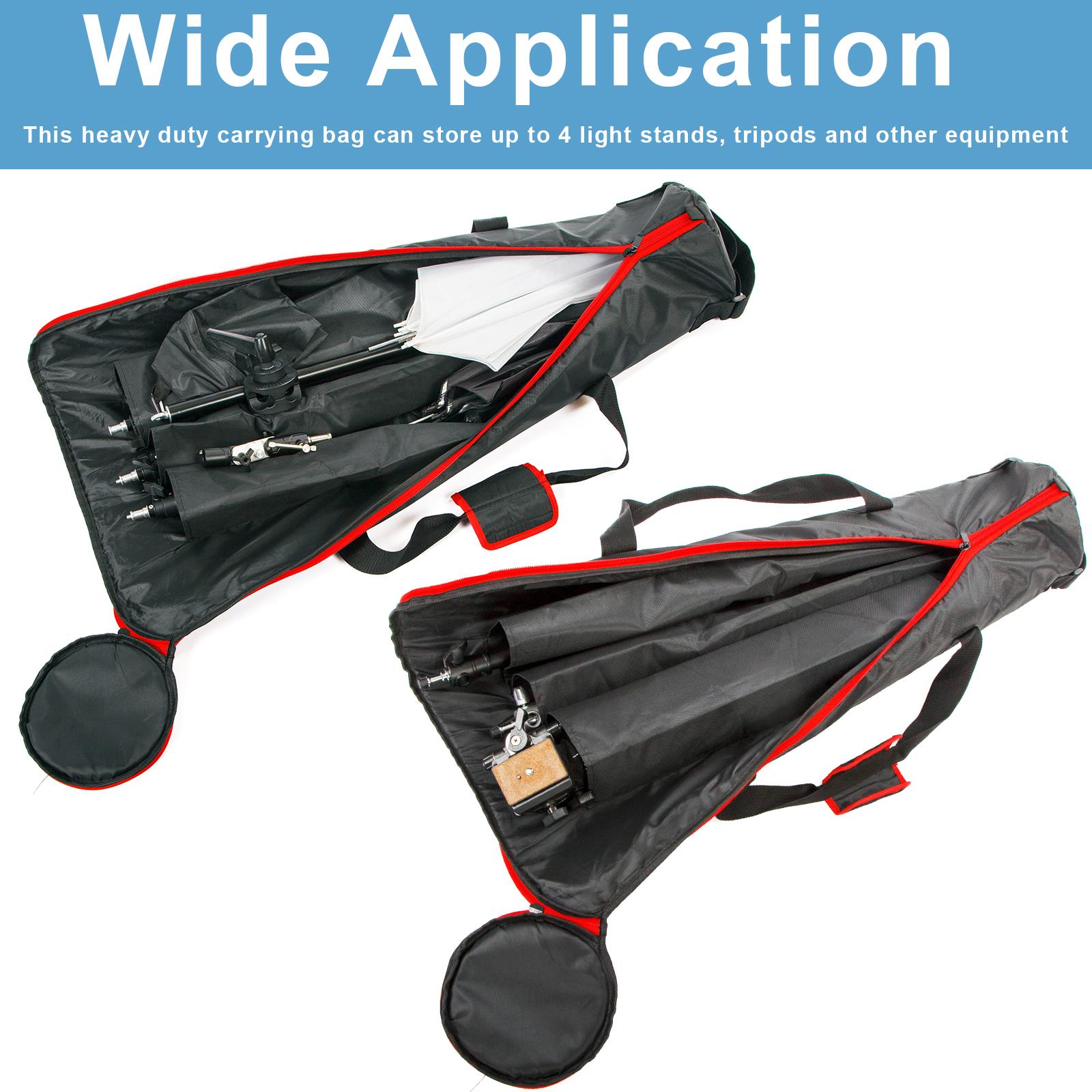 BOLLUMA Heavy-Duty Tripod Carrying Case Water Repellent Bag Padded Compartments - Picture 9 of 19