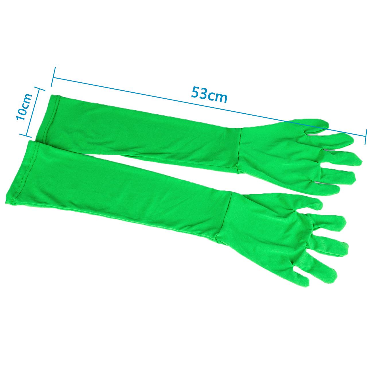 Chromakey Green Gloves For Green Screen Photography - Spandex Tight Gloves, 52cm Length
