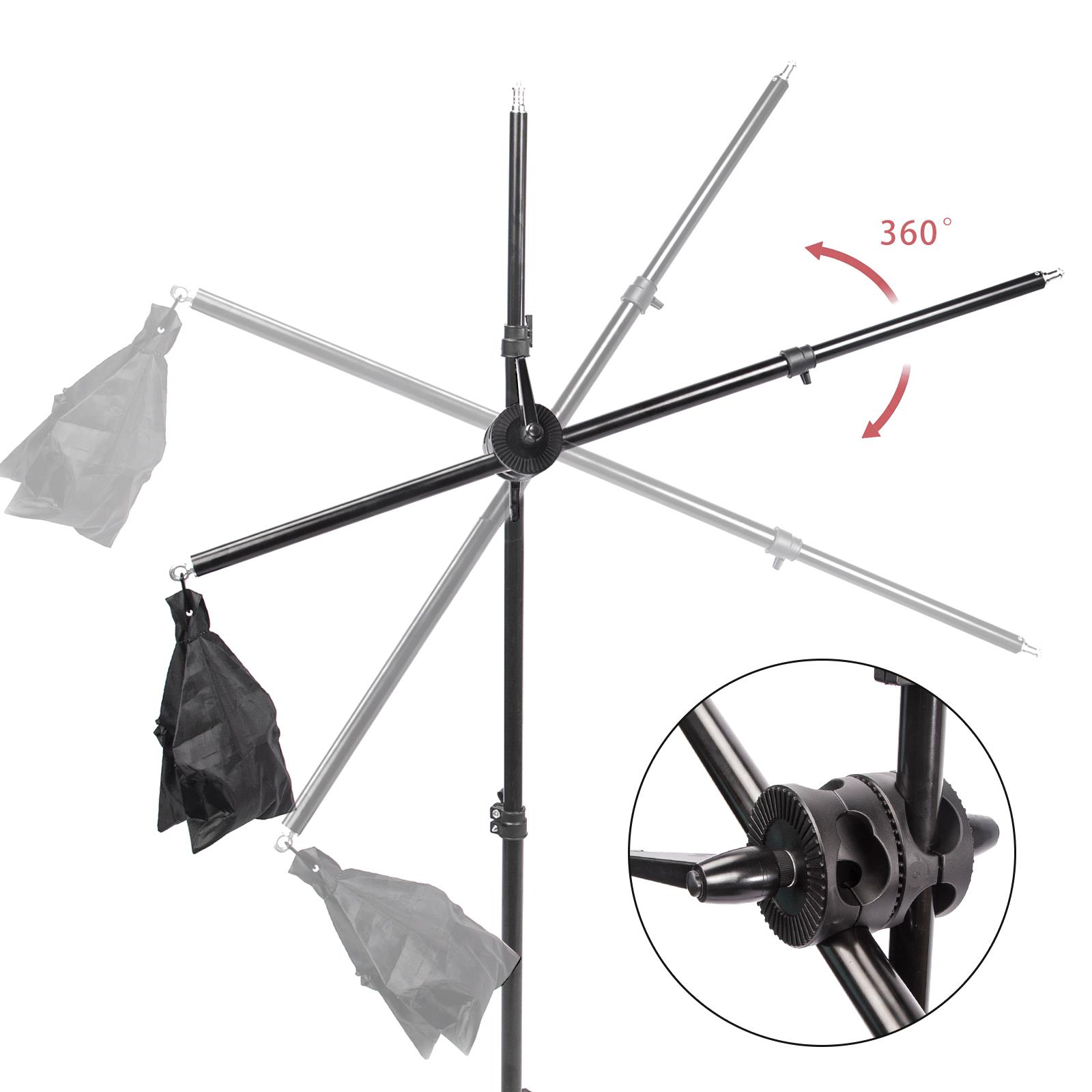 2m Light Stand with 140cm Extension Boom Arm Clamp for Photographic Lighting UK - Picture 33 of 79