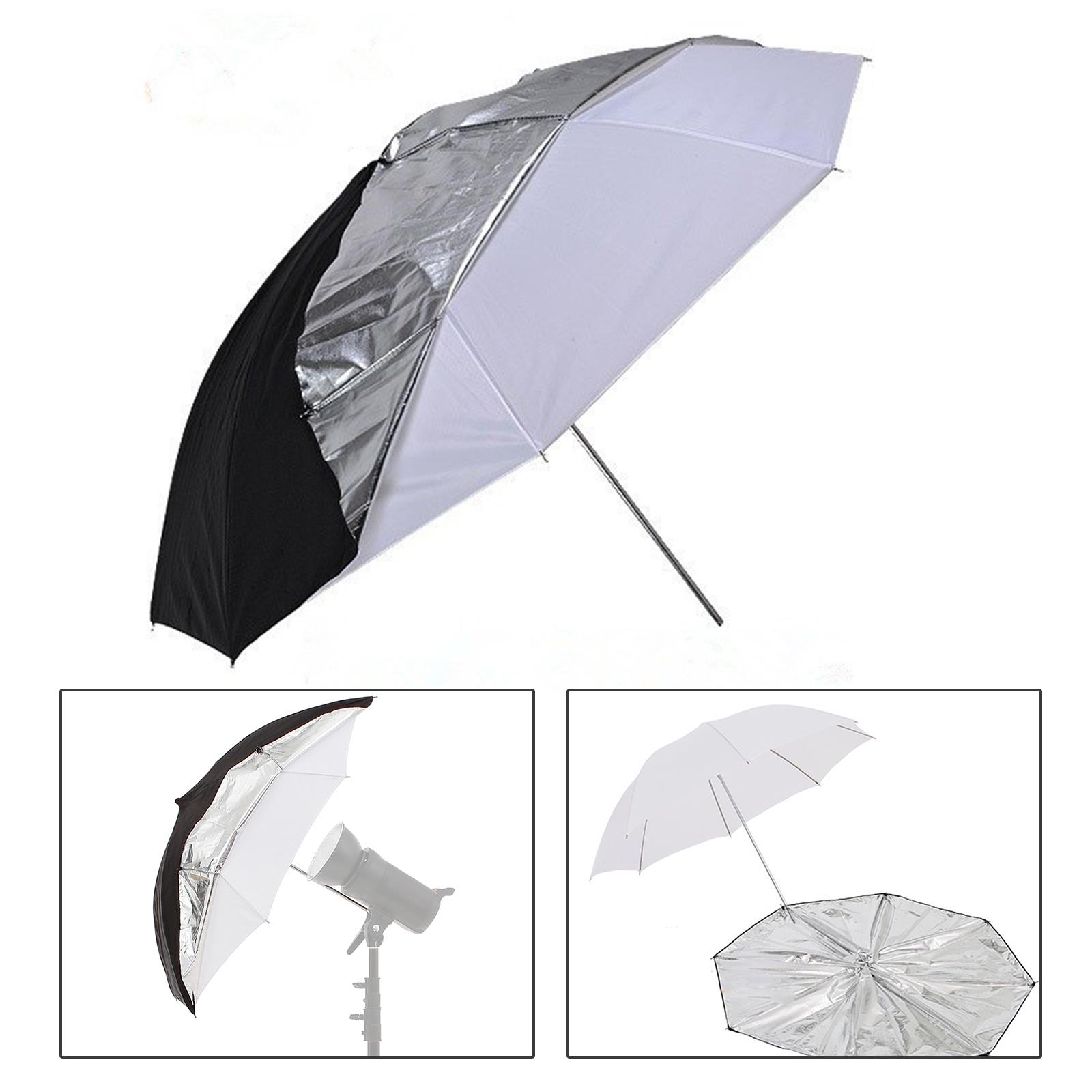 Studio Umbrella 33-43" 2in1 Flash Photo Translucent Black Soft Light Photography - Picture 9 of 15